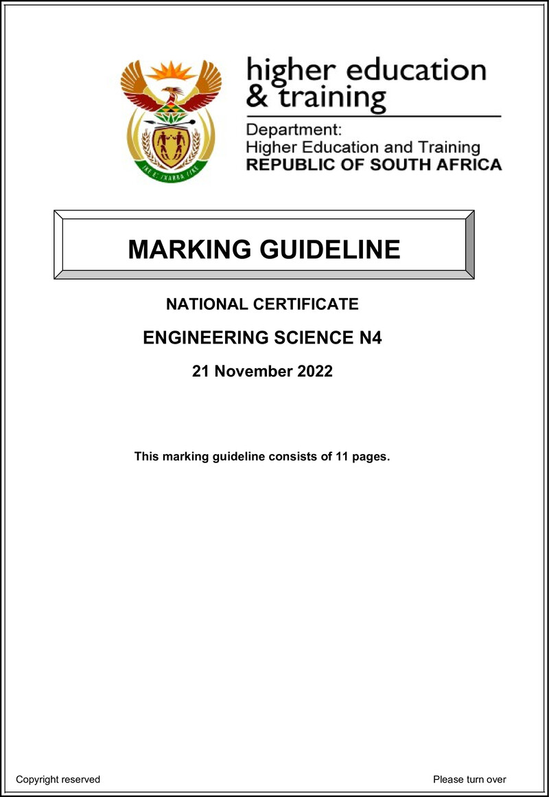 T650 Engineering Science N4 Memo Nov 2022