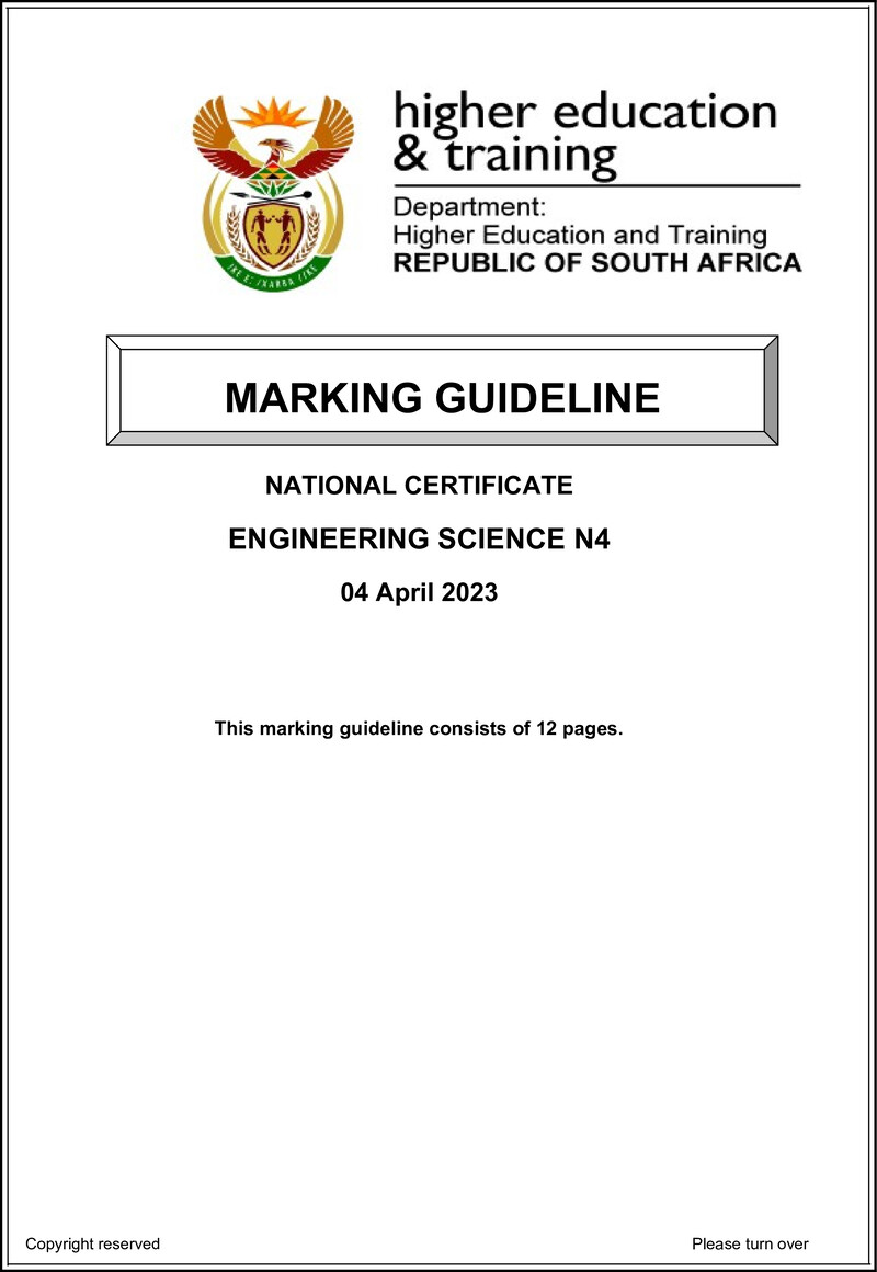 T650 Engineering Science N4 Mg April 2023