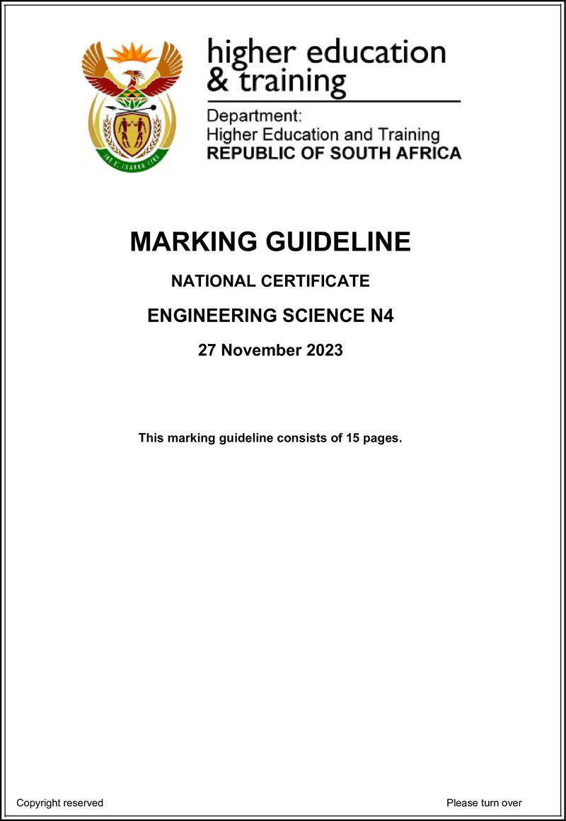 T650 Engineering Science N4 Nov Memo 2023