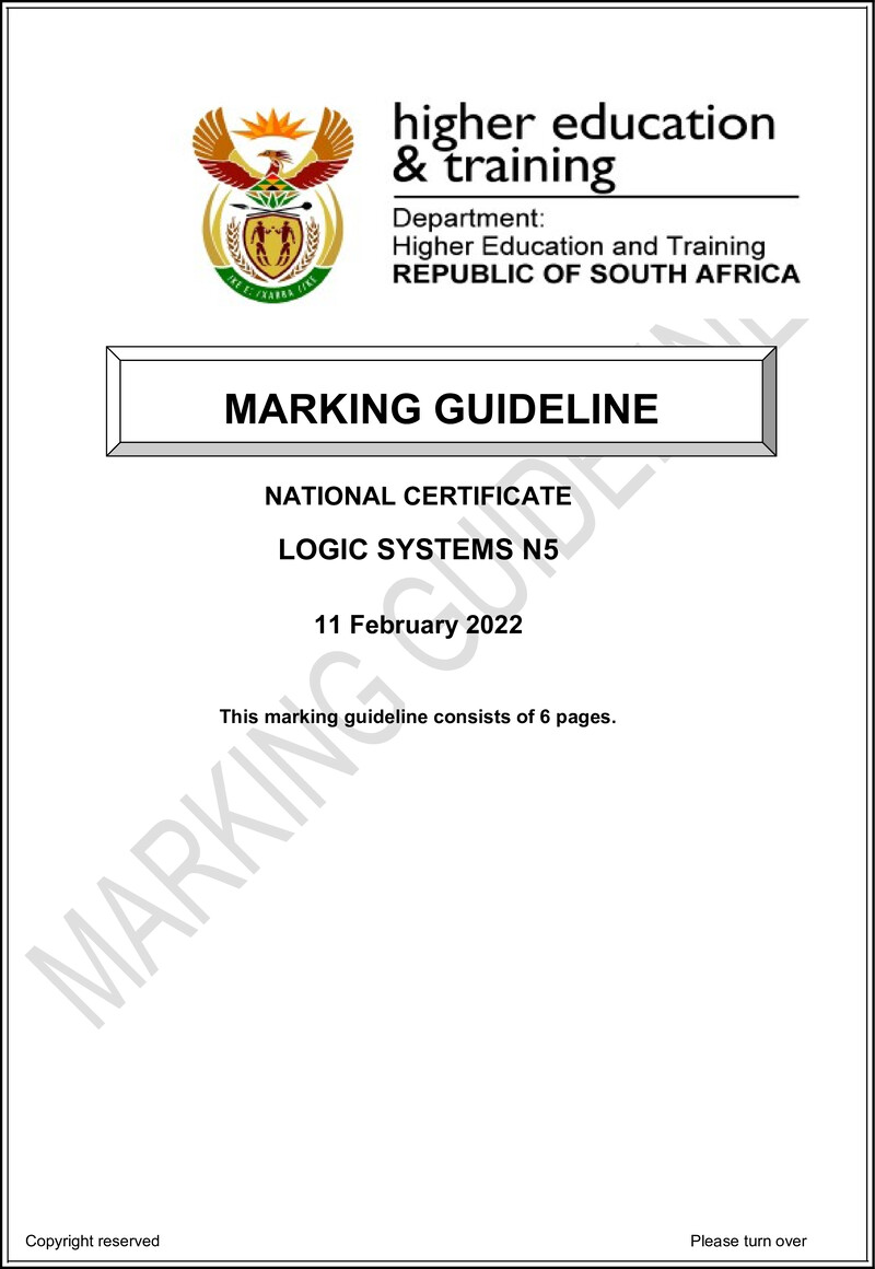 T950 Logic Systems N5 Memo April 2022