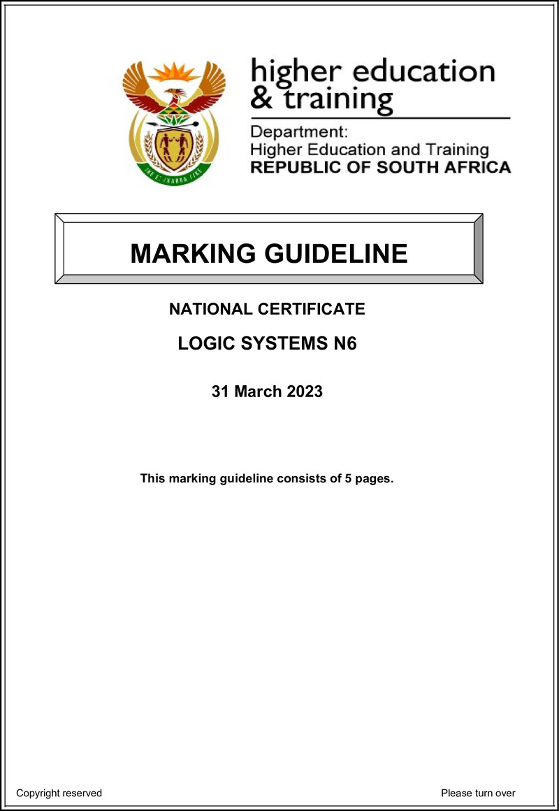 T970 Logic Systems N6 Memo April 2023