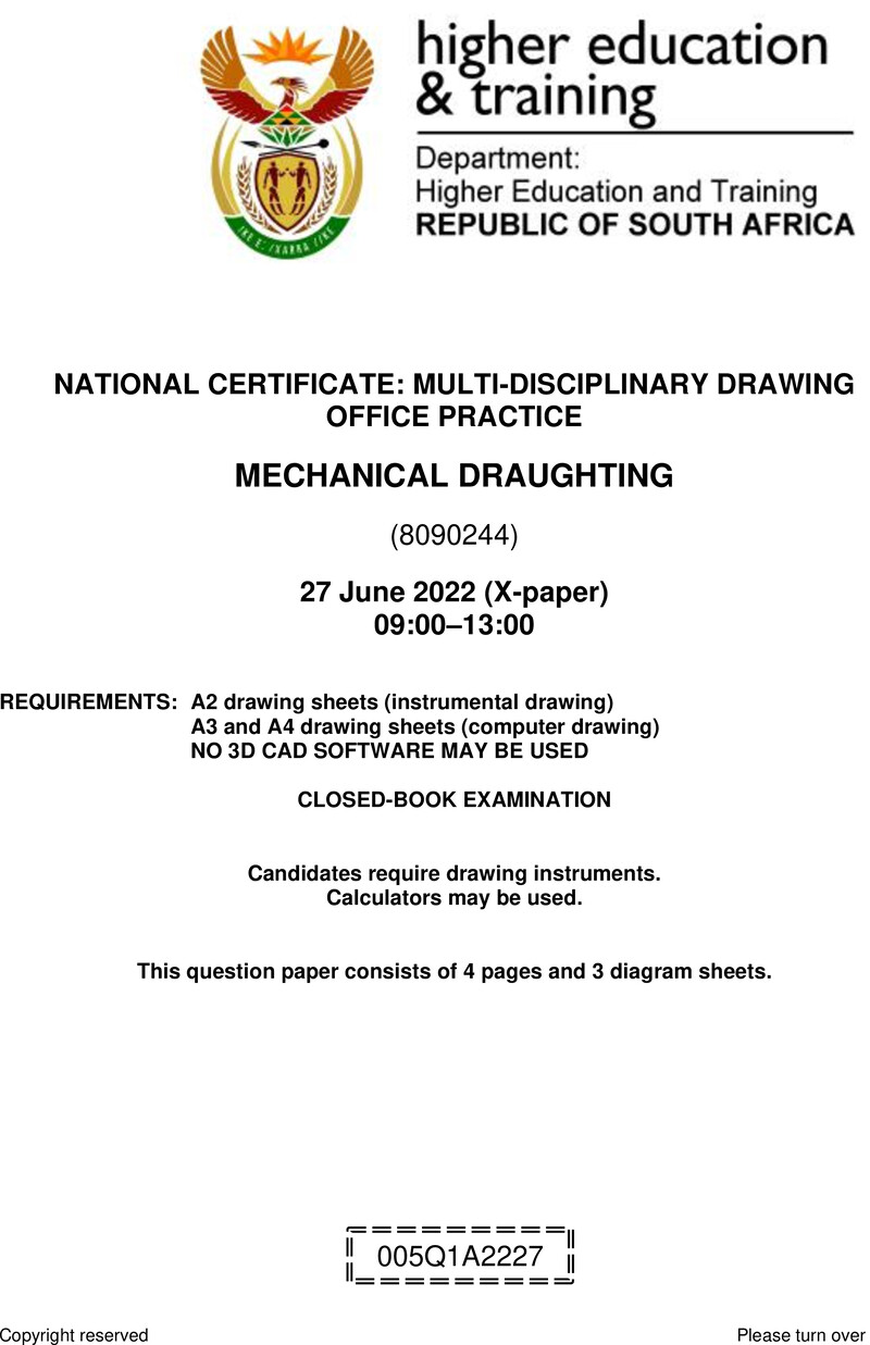 T1060 005Q1A2227 Mechanical Draughting QP Aug 2022