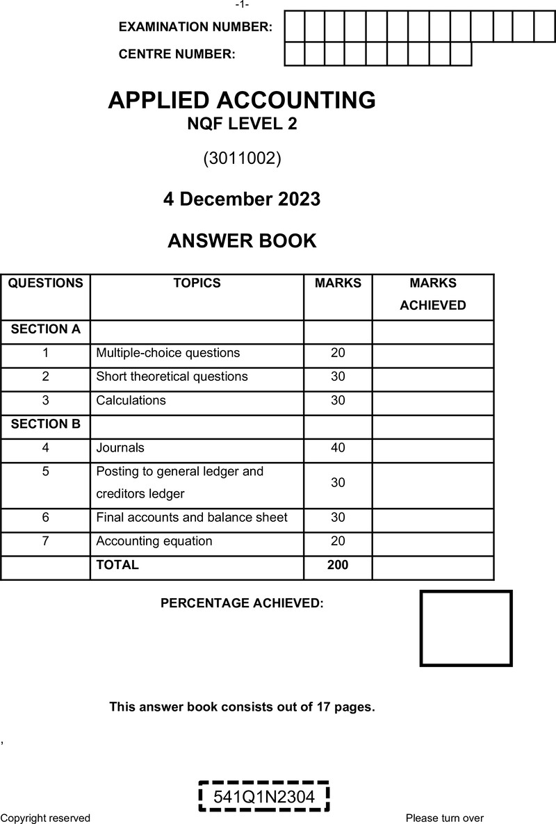 Nc170 Applied Accounting Answer Book Nov 2023 Edited