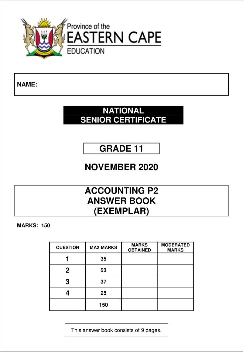 Accn Grade 11 P2 November 2020 Ab