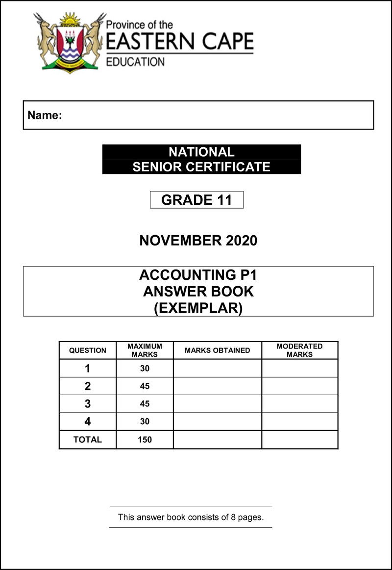 Accounting P1 Gr11 Answer Book November 2020 English Docx