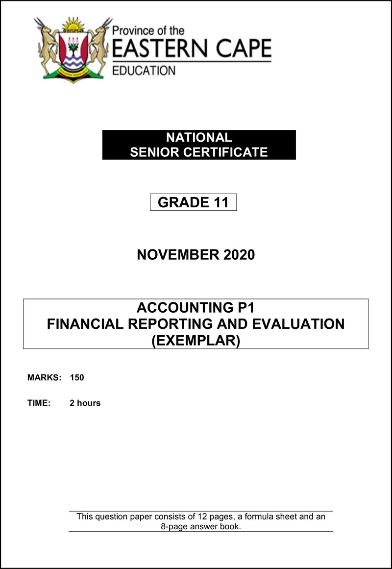Accounting P1 Gr11 QP November 2020 Eng