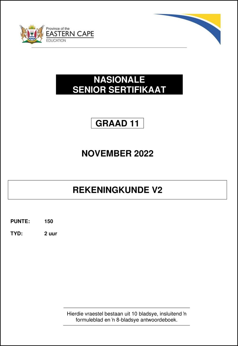 Accounting P2 Gr11 QP Nov2022 Afr