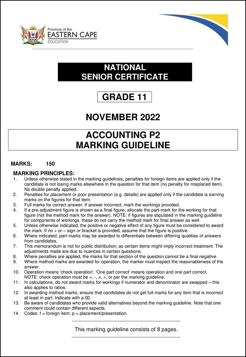 Accounting P2 Memo Gr11 Nov2022 Eng