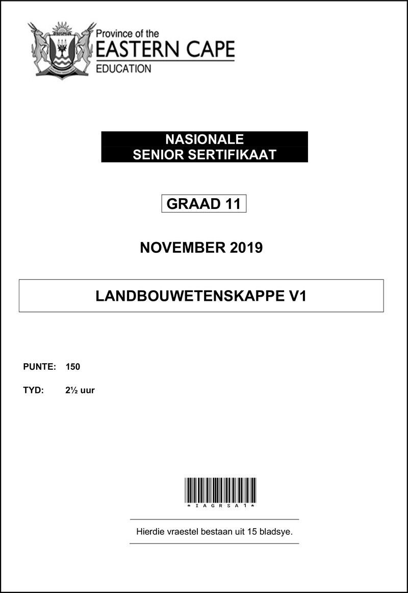 Agric Sciences P1 Gr11 QP Nov2019 Afr D