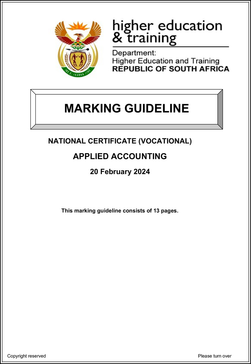 Applied Accounting L3 MEMO Supp Feb 2022 Not 2024 preview