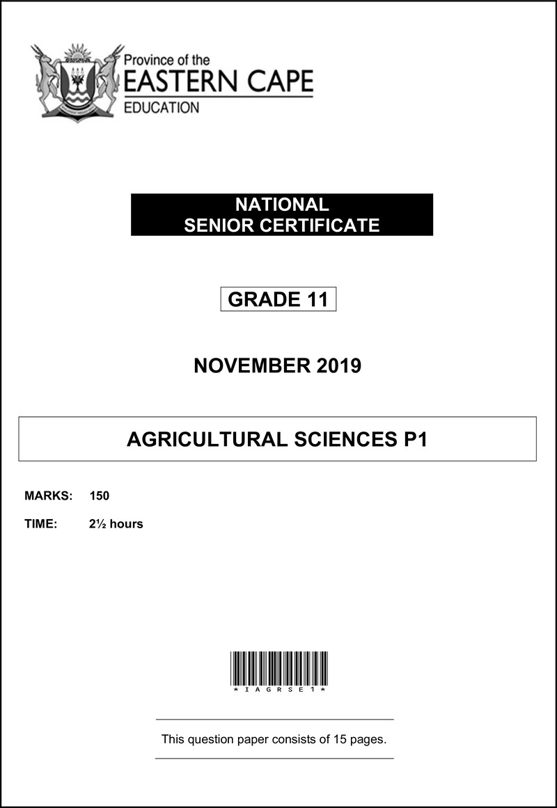 Agric Sciences P1 Gr11 QP Nov2019 Eng D