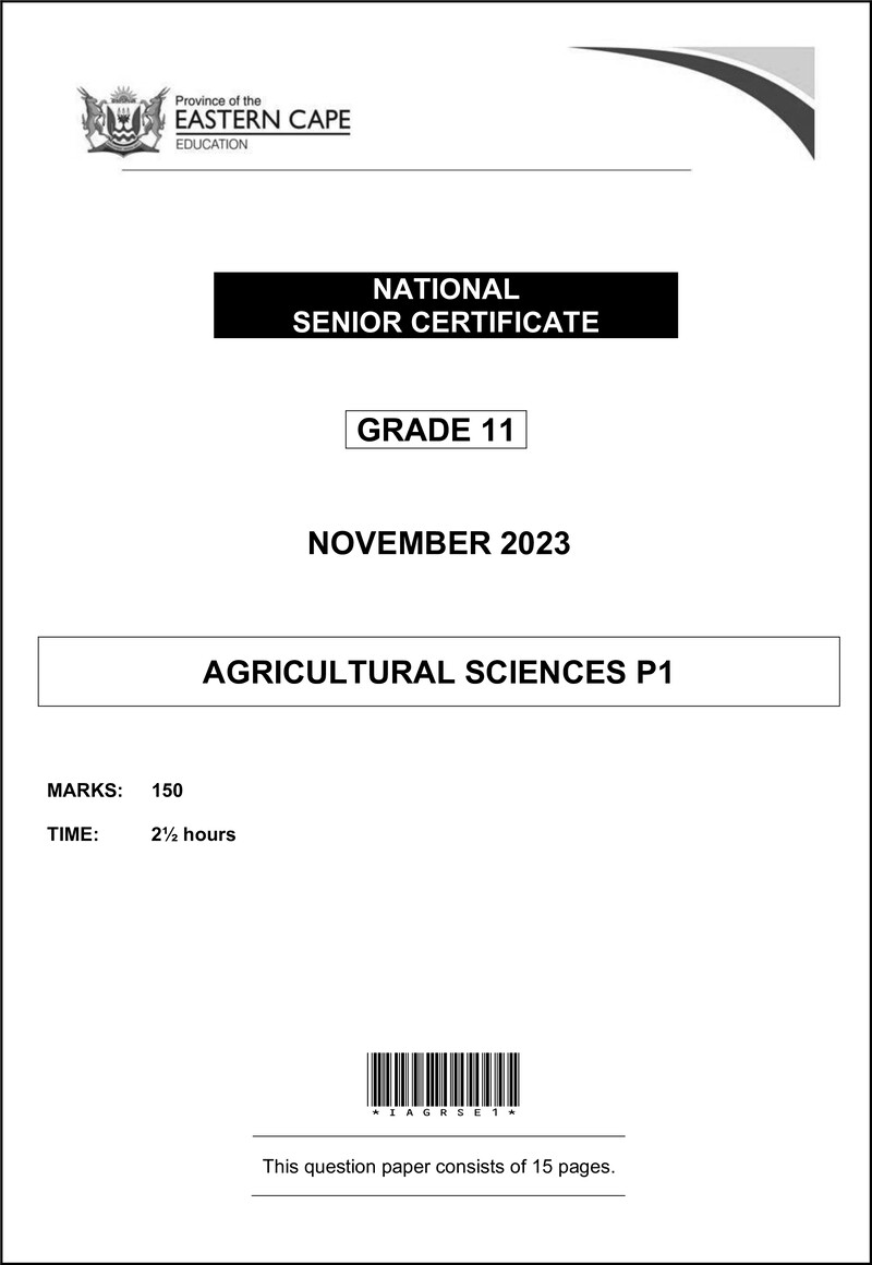Agric Sciences P1 QP Gr11 Nov 2023 Eng D