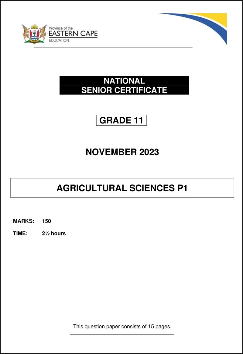 Agric Sciences P1 QP Gr11 Nov 2023 Eng