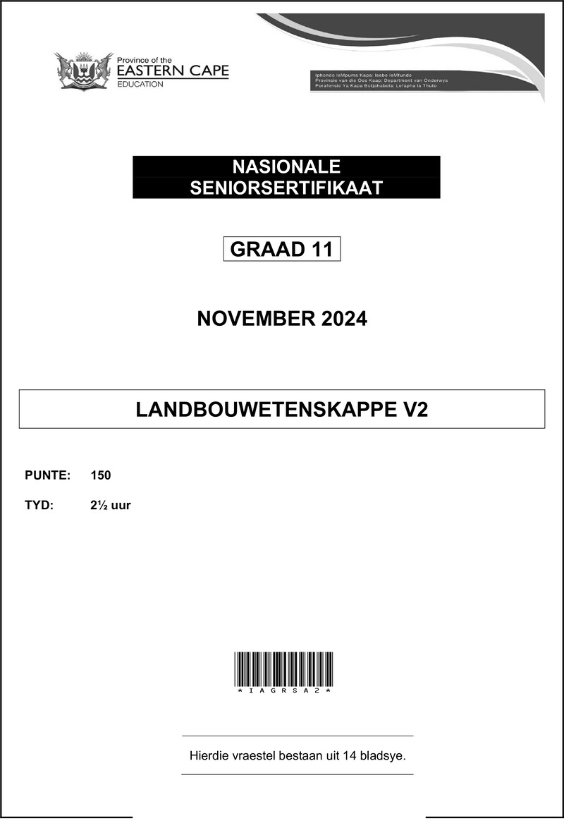 Agric Sciences P2 Gr11 QP Nov 2024 Afr D