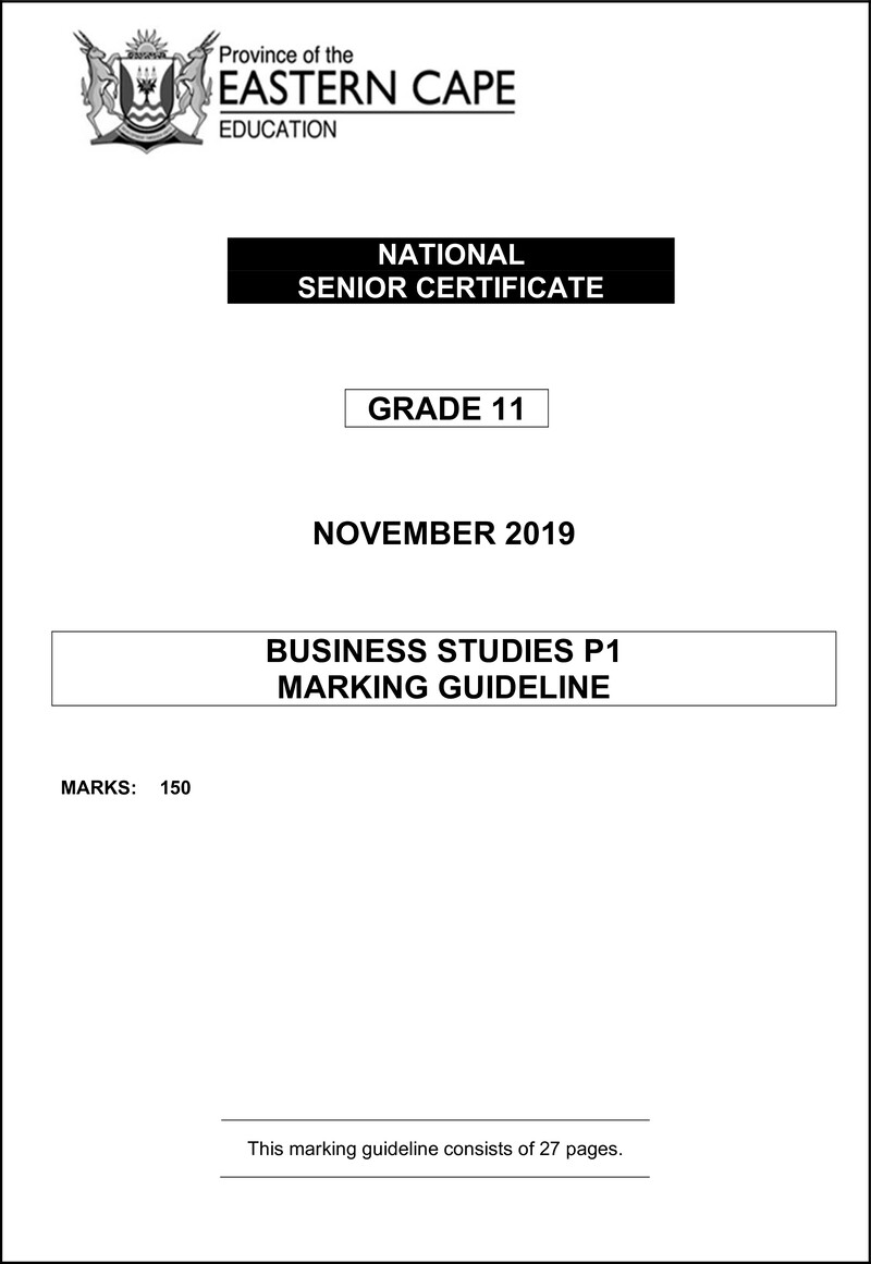 Business Std P1 Memo Nov 2019 Eng D