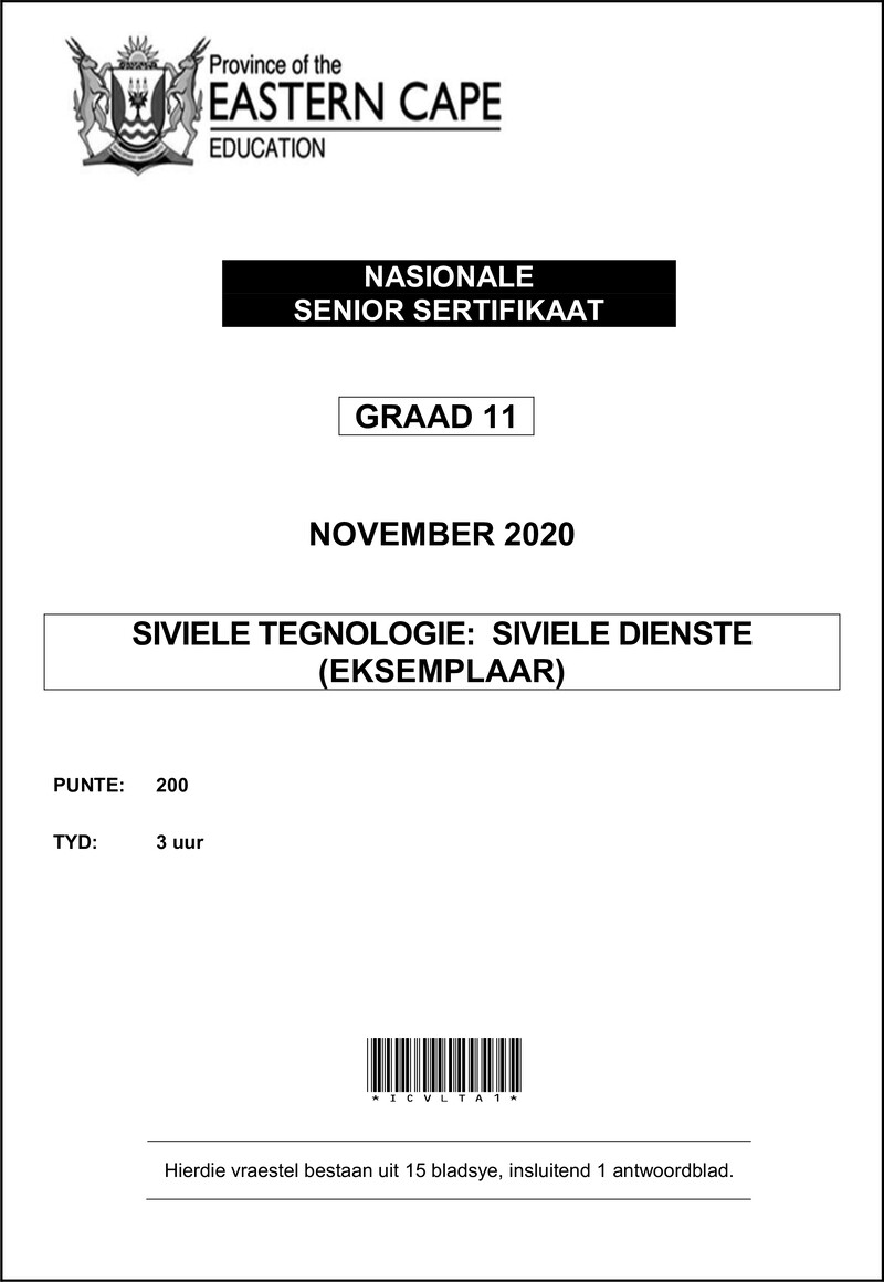 Grade 11 Siviele Tegnologie past paper 2020 – cvlt gr11 qp memo nov2020 siviele dienste afr d