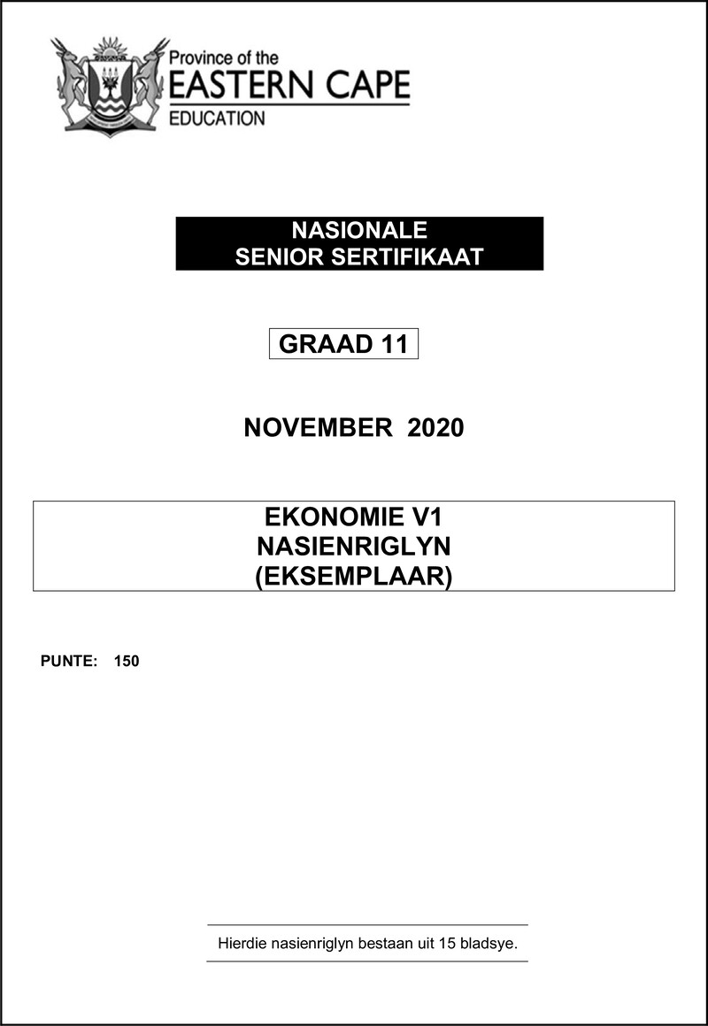Econ P1 Gr11 Memo Nov2020 Afr D