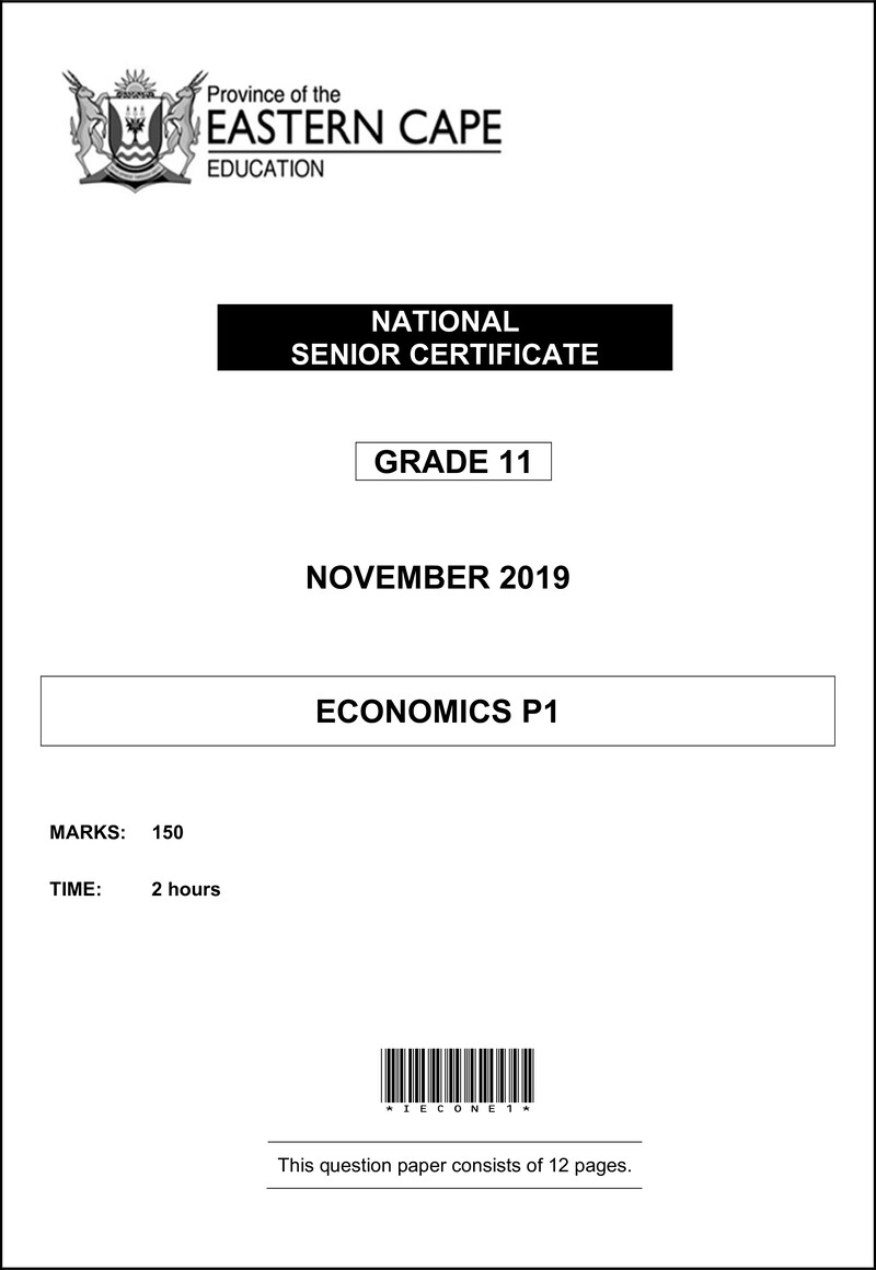 Grade 11 Economics past paper 2019 – econ p1 gr11 qp nov2019 eng d