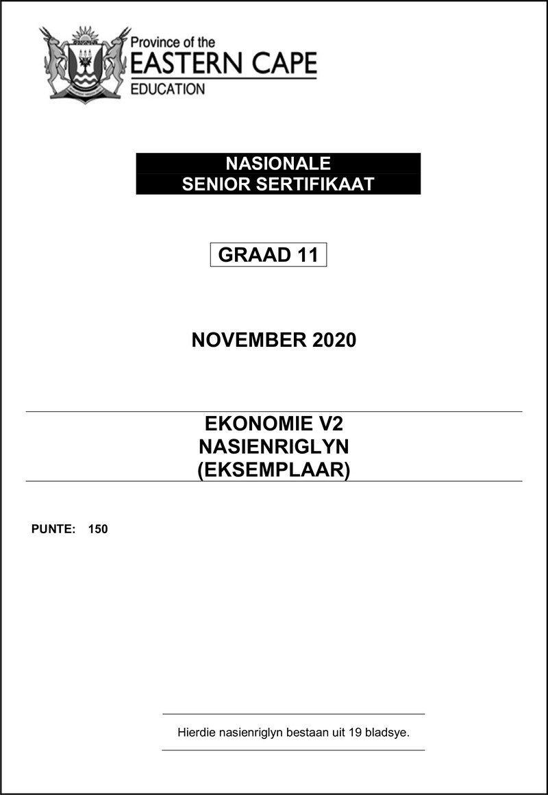 Economic P2 Gr11 Memo Nov2020 Afr D