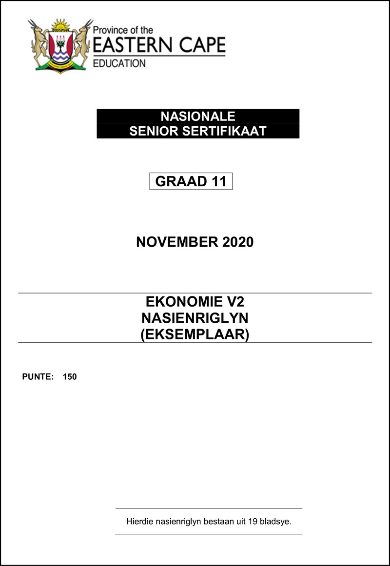 Economic P2 Gr11 Memo Nov2020 Afr
