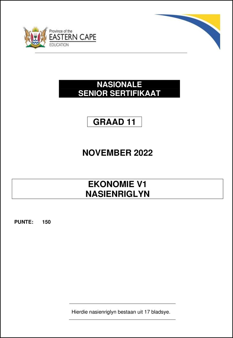 Economics P1 Gr11 Memo Nov2022 Afr