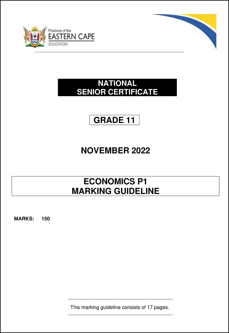 Economics P1 Gr11 Memo Nov2022 Eng
