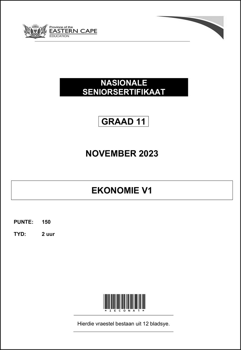 Economics P1 Gr11 QP Nov 2023 Afr D