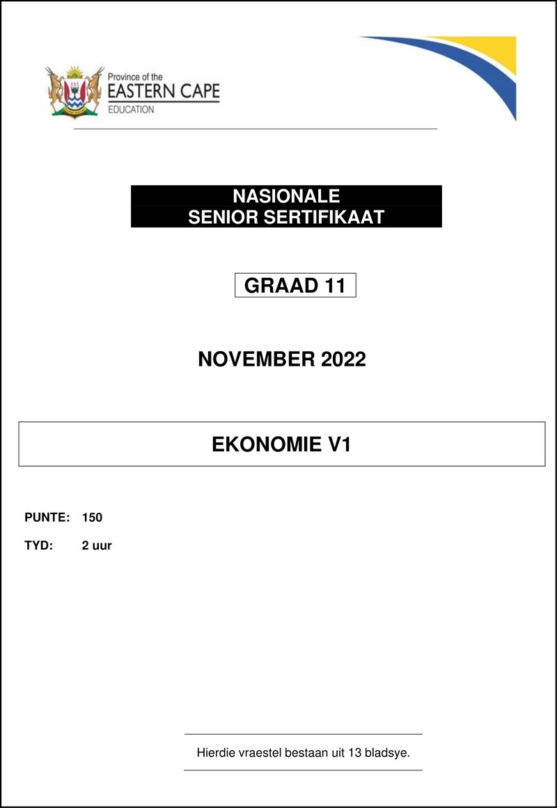 Economics P1 Gr11 QP Nov2022 Afr