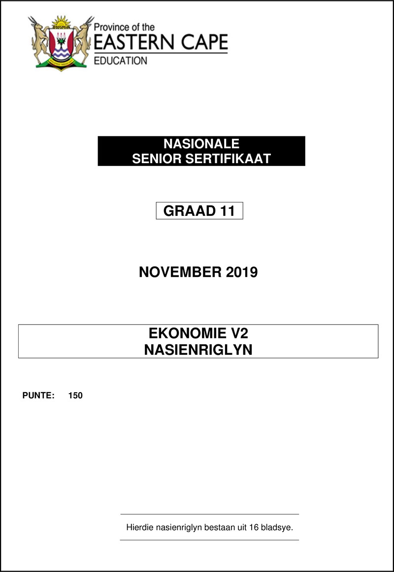 Economics P2 Gr11 Memo Nov2019 Afr