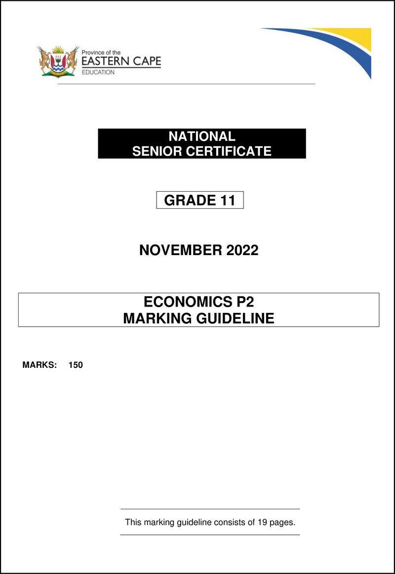 Economics P2 Gr11 Memo Nov2022 Eng