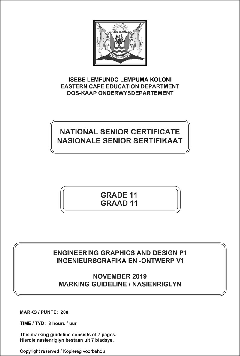 Grade 11 Ontwerp past paper 2019 – egd p1 ea gr 11 memo qp d