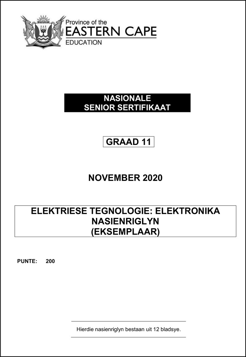 Elec Tech Gr11 Memo Nov2020 Electronics Afr D