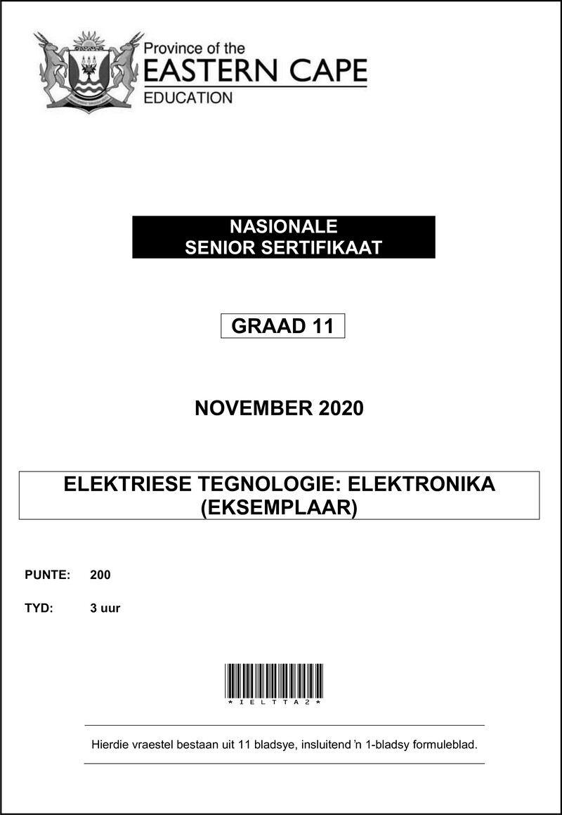 Elec Tech Gr11 QP Nov2020 Electronics Afr D