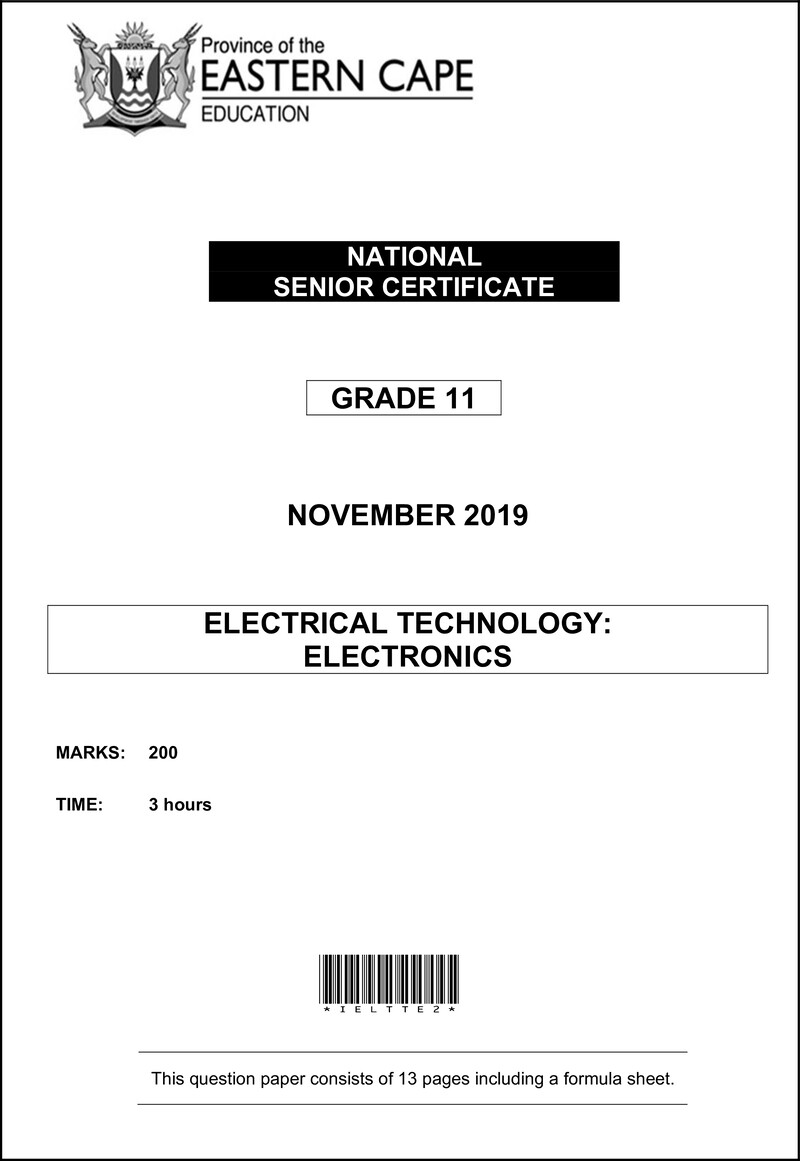 Elec Tech QP Nov 2019 Electronics Eng D