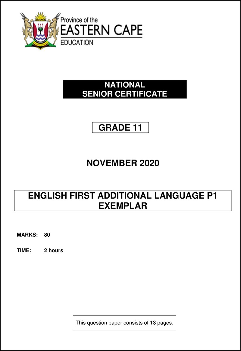 Eng Fal P1 Gr11 QP Nov2020