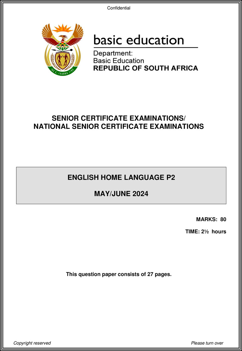 Eng Hl P2 May June 2024