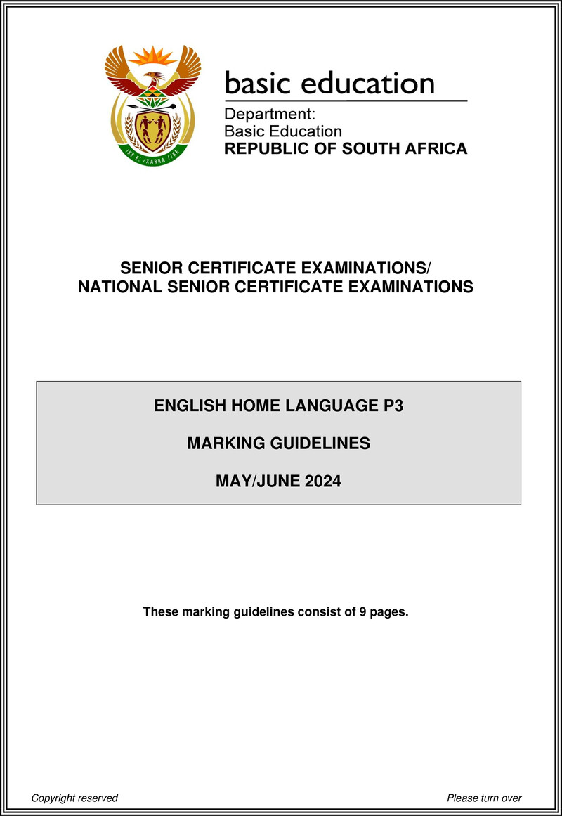 Eng Hl P3 May June 2024 Mg