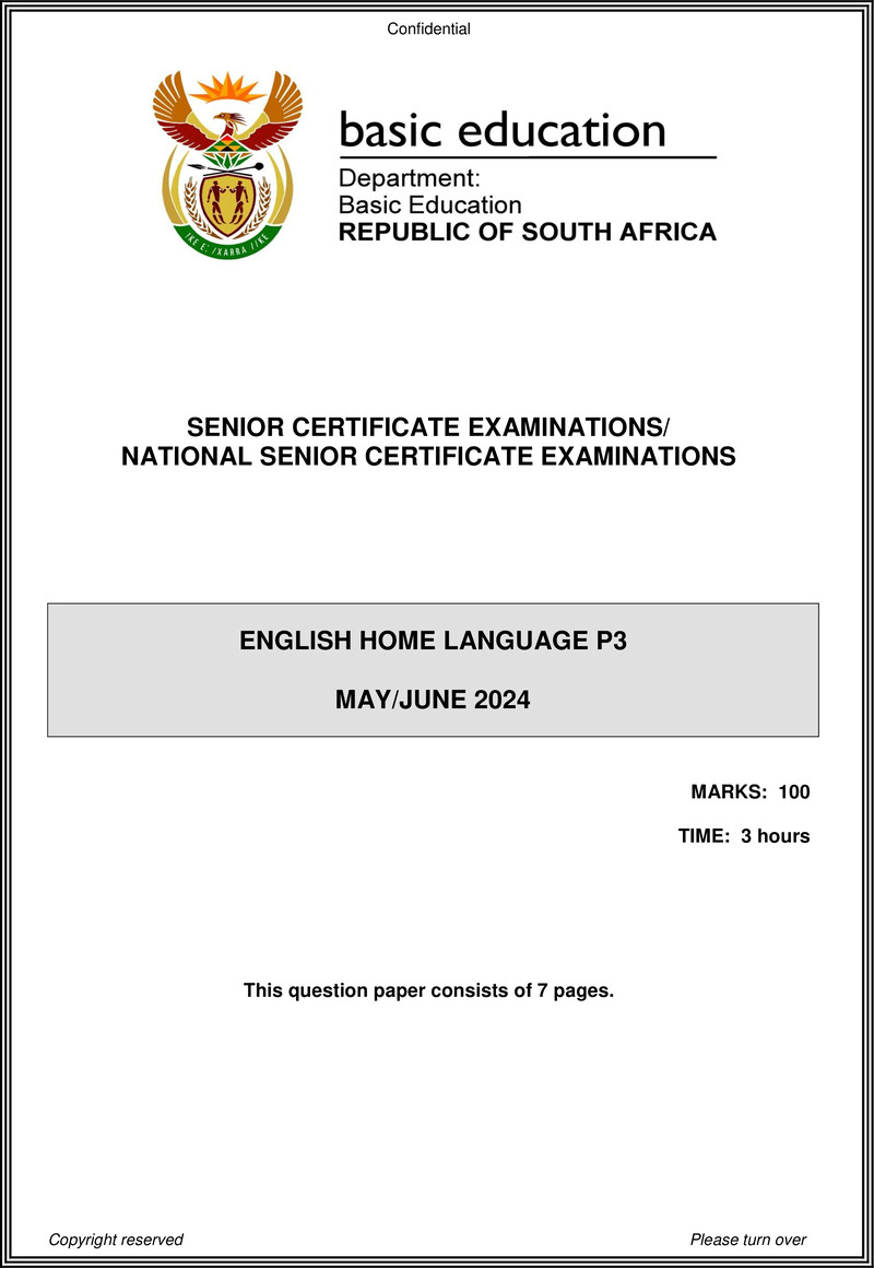 Eng Hl P3 May June 2024
