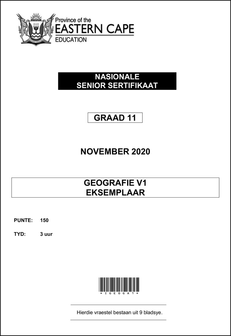 Geography P1 Gr11 QP Annex Memo Nov2020 Afr A
