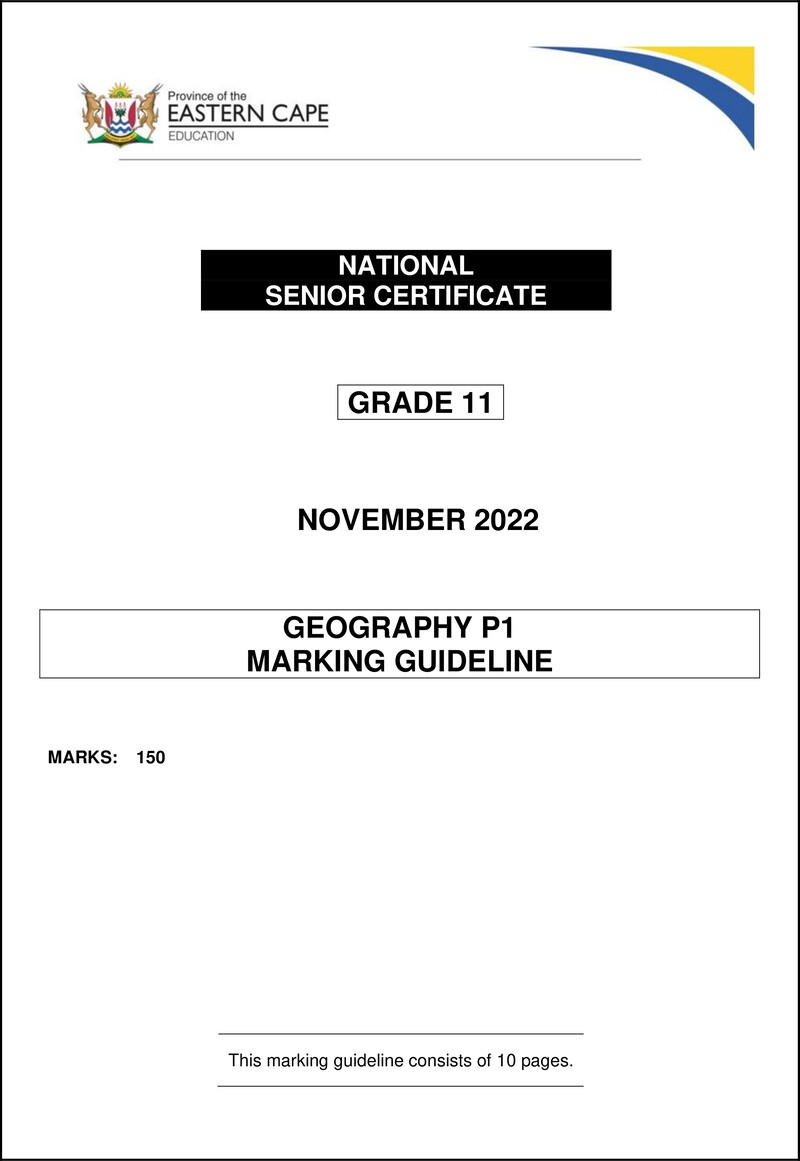 Geography P1 Memo Gr11 Nov 2022 Eng