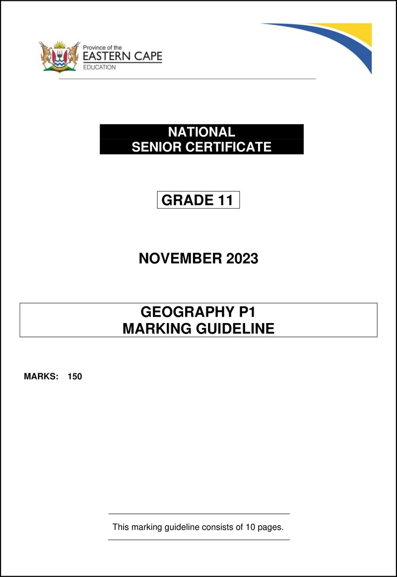 Geography P1 Memo Gr11 Nov 2023 Eng