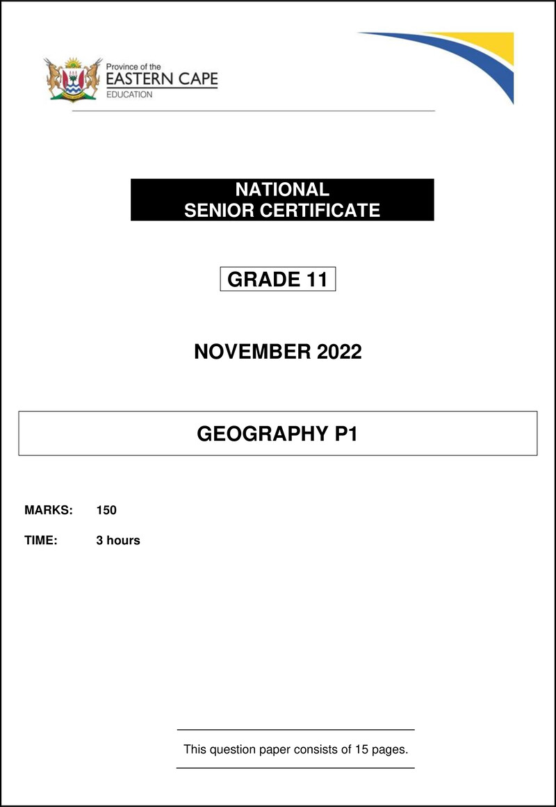 Geography P1 QP Gr11 Nov 2022 Eng