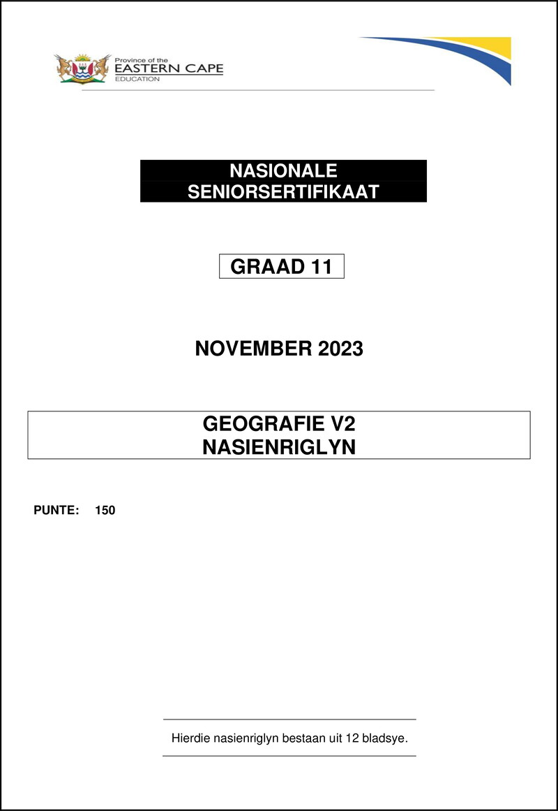 Geography P2 Gr11 Memo Nov2023 Afr