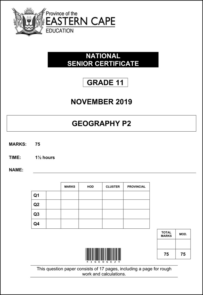 Geography P2 Gr11 QP Nov 2019 Eng D