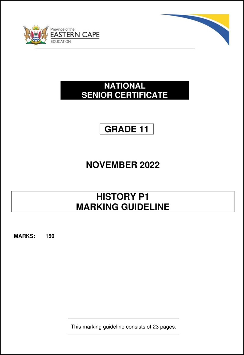 History P1 Gr11 Memo Nov 2022 Eng