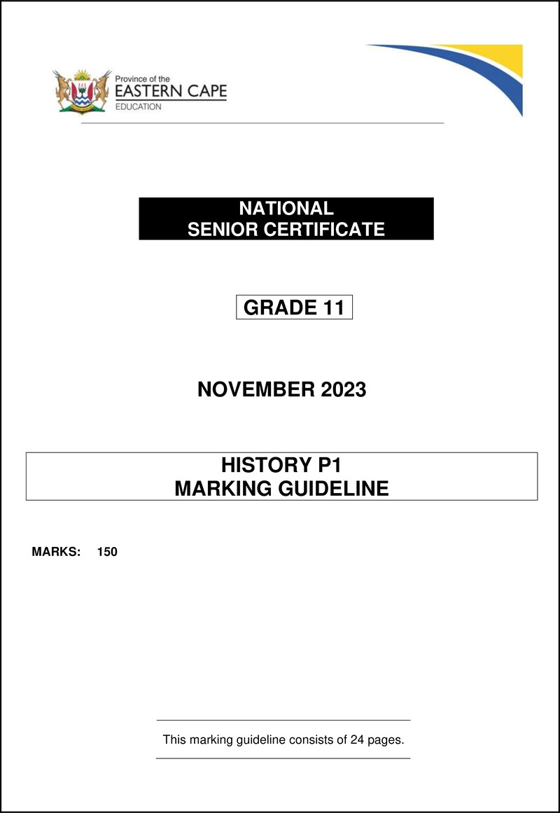 History P1 Gr11 Memo Nov 2023 Eng