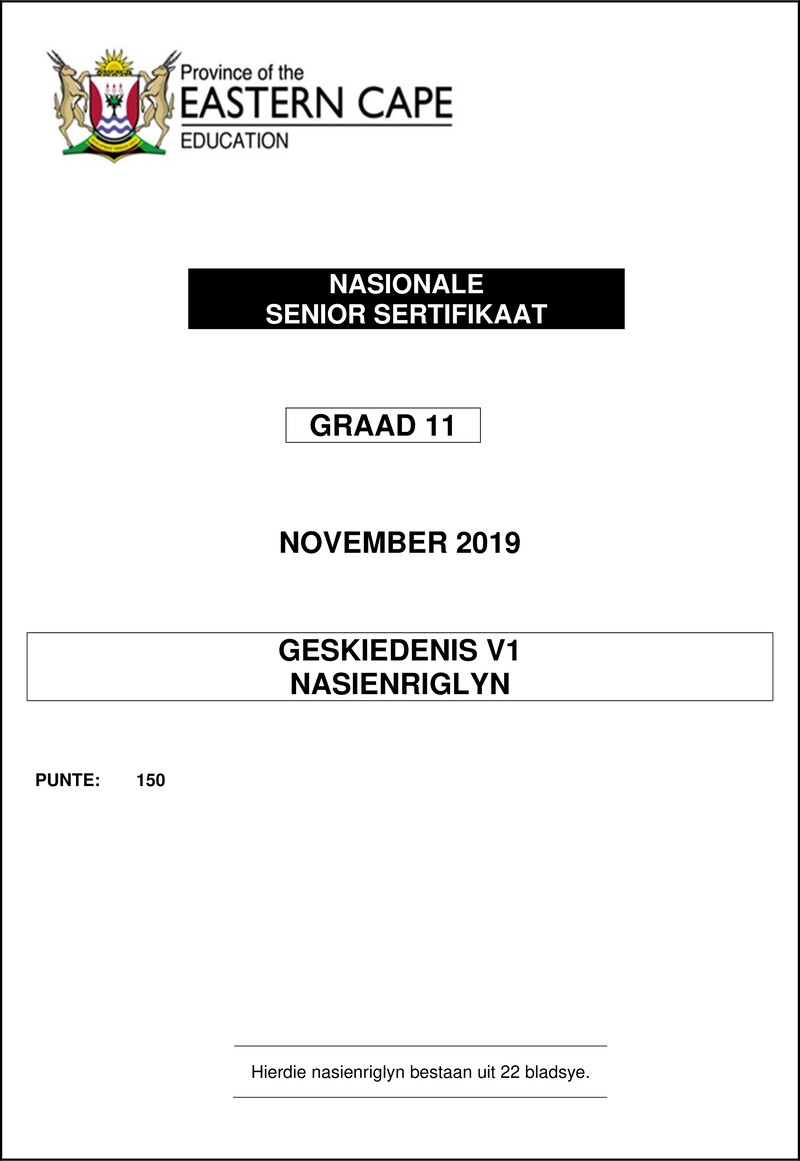 History P1 Gr11 Memo Nov2019 Afr