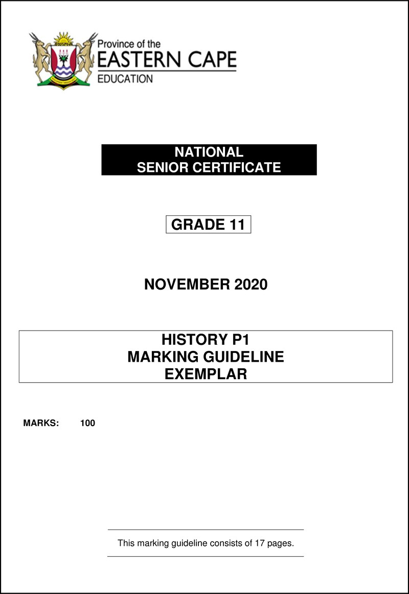 History P1 Gr11 Memo Sept 2020 Englishfinal