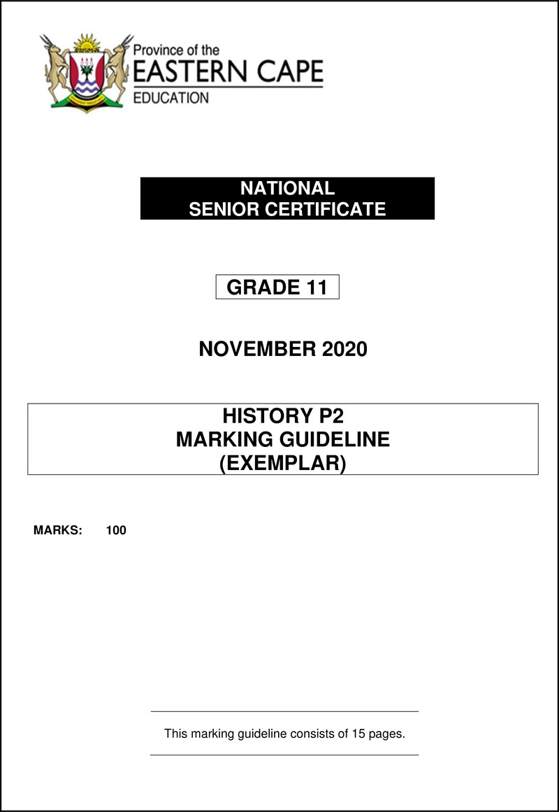 History P2 Gr11 Memo Nov2020 Eng
