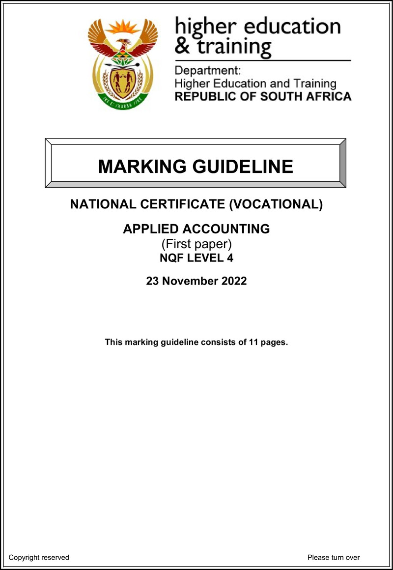 Nc190 Applied Accounting L4 P1 Memo Nov 2022 Signed Off